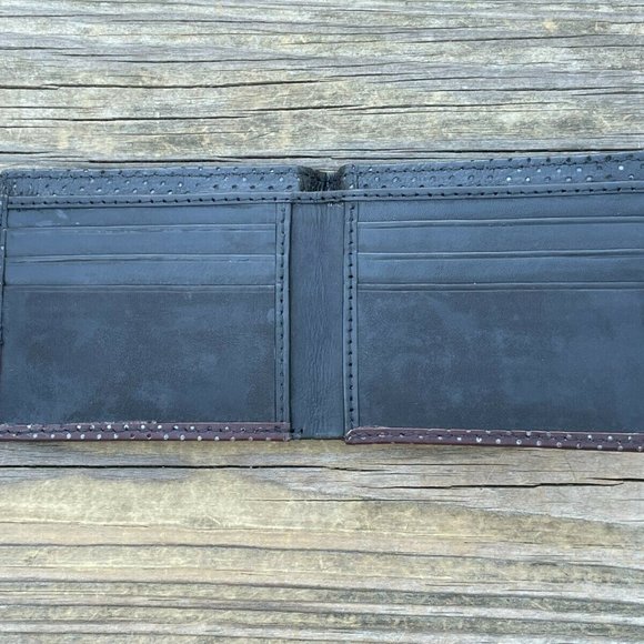 Handmade Card Holder Black/Brown Genuine Leather Bi Fold Wallet Men Purse - Picture 5 of 11